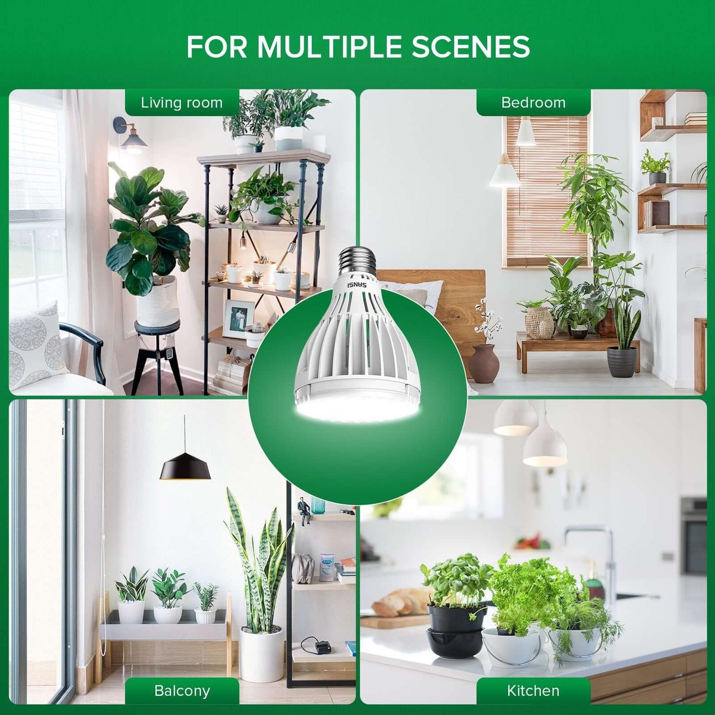 PAR25 LED Grow Light, 30W, E26 Full Spectrum Plant Bulb