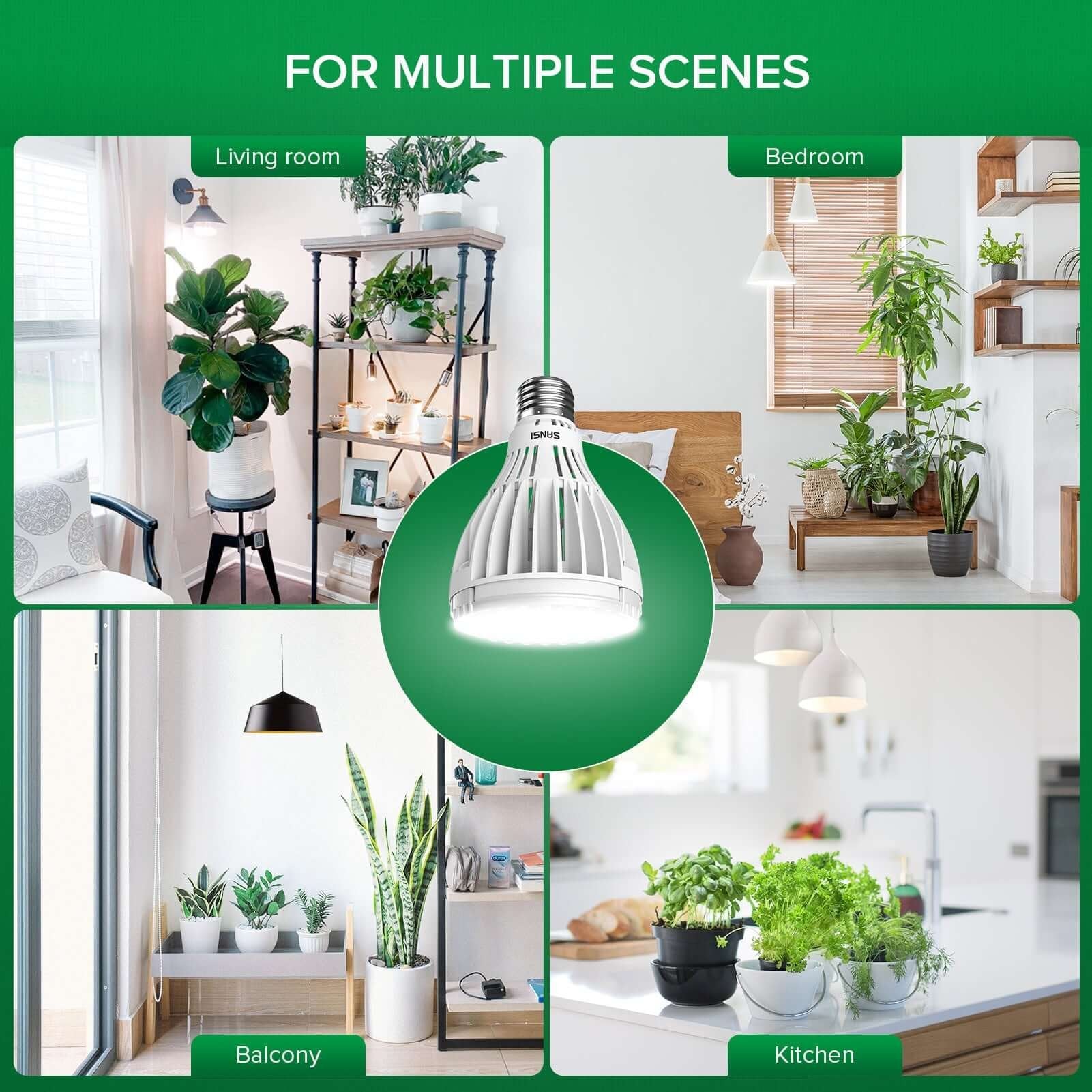 PAR25 LED Grow Light, 30W, E26 Full Spectrum Plant Bulb
