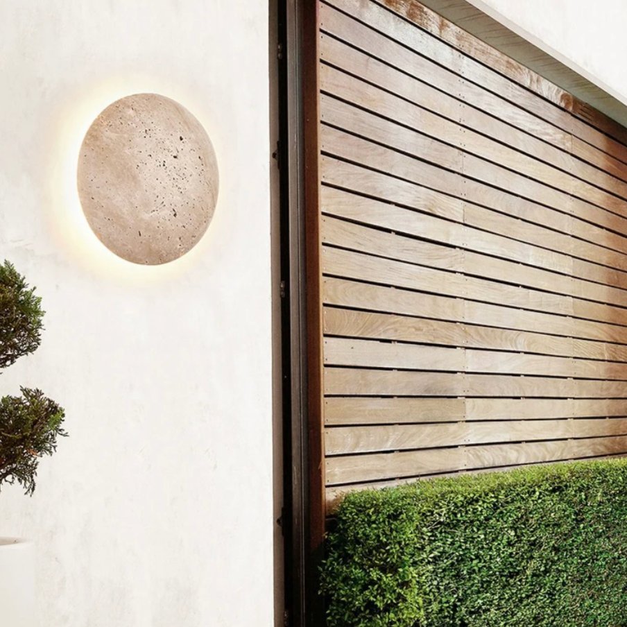 Stone Wall Light, LED, IP65, Natural Stone, Hardwired, Indoor Outdoor