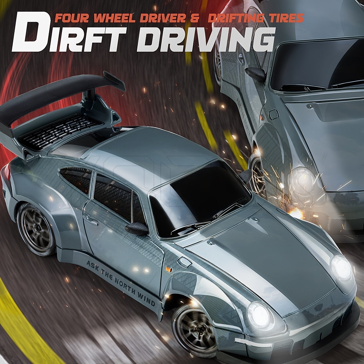 RC Drift Car, 4WD, 2.4GHz, Rechargeable, Toy