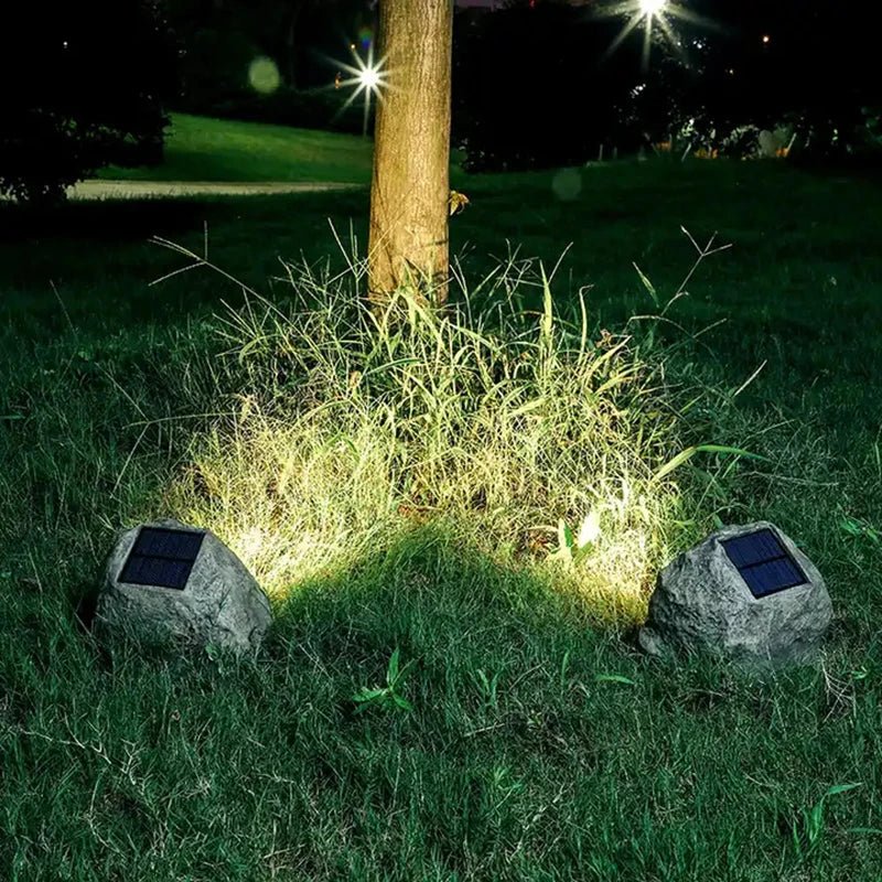 Solar Stone Pathway Lights LED Resin Outdoor