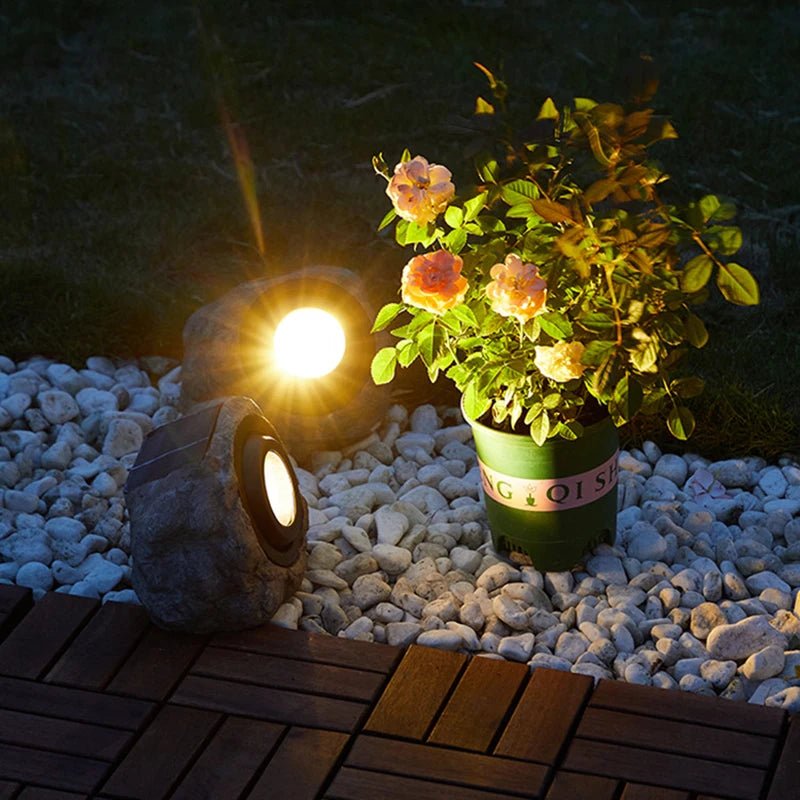 Solar Stone Pathway Lights LED Resin Outdoor