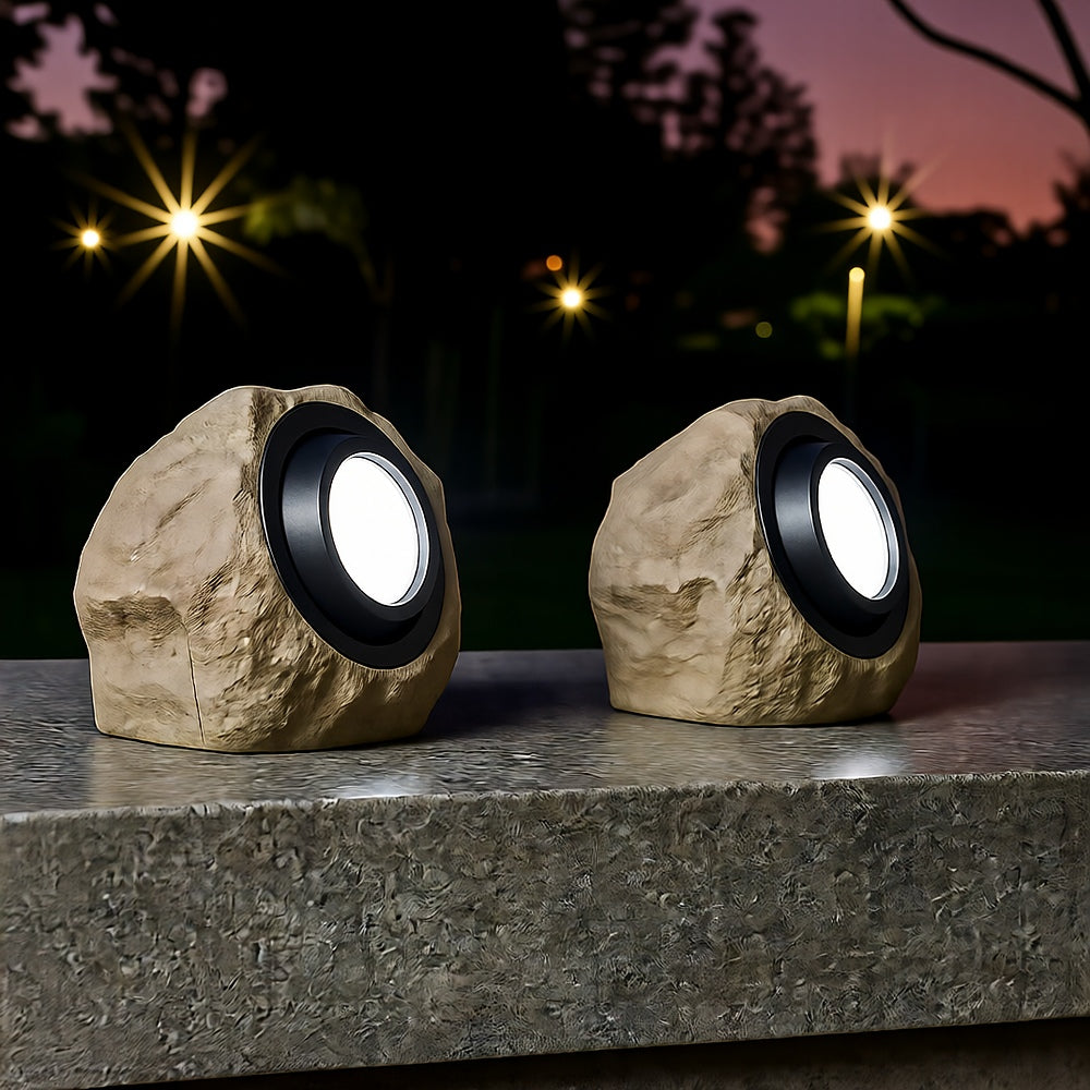 Solar Stone Pathway Lights LED Resin Outdoor