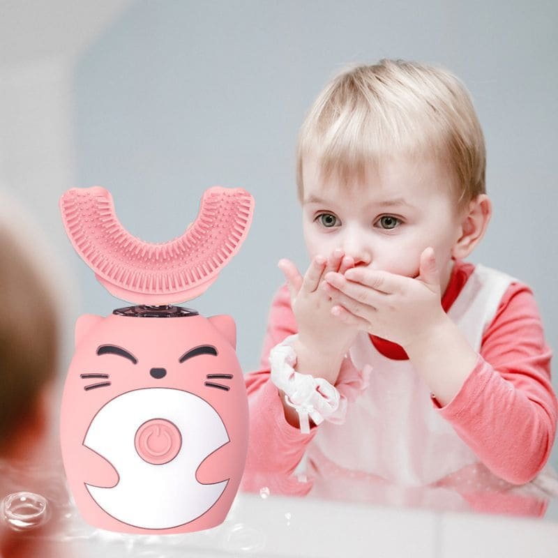 Baby Electric Toothbrush, U-Shape, Silicone Head, Ages 2-6