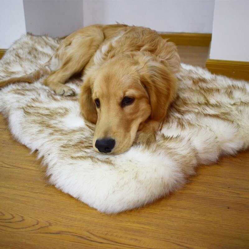 Faux Fur Dog Bed, Plush Foam Orthopedic Base, Relaxing Pet Lounger