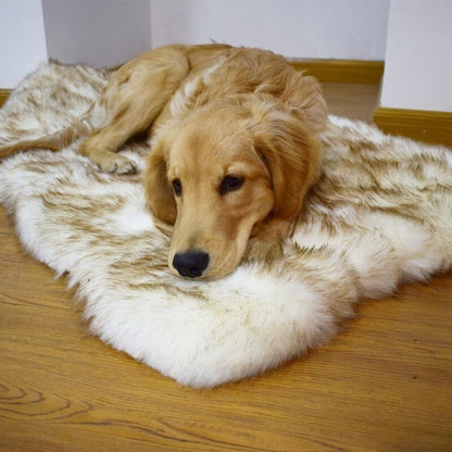 Faux Fur Dog Bed, Plush Foam Orthopedic Base, Relaxing Pet Lounger