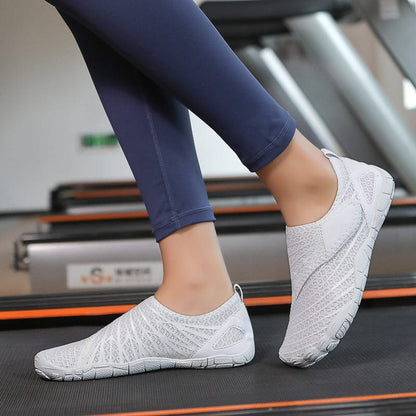 Sports Shoe Off White Slip-On Mesh Casual Athletic