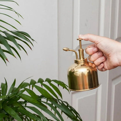 Gold Plant Spray Bottle, Brass, 6in, Indoor Plant Mister