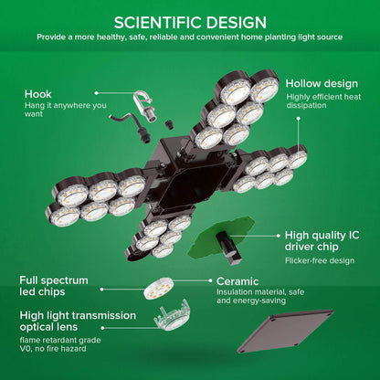 Led Grow Light, 120W/240W, Folding Wings, Full Spectrum, IP65