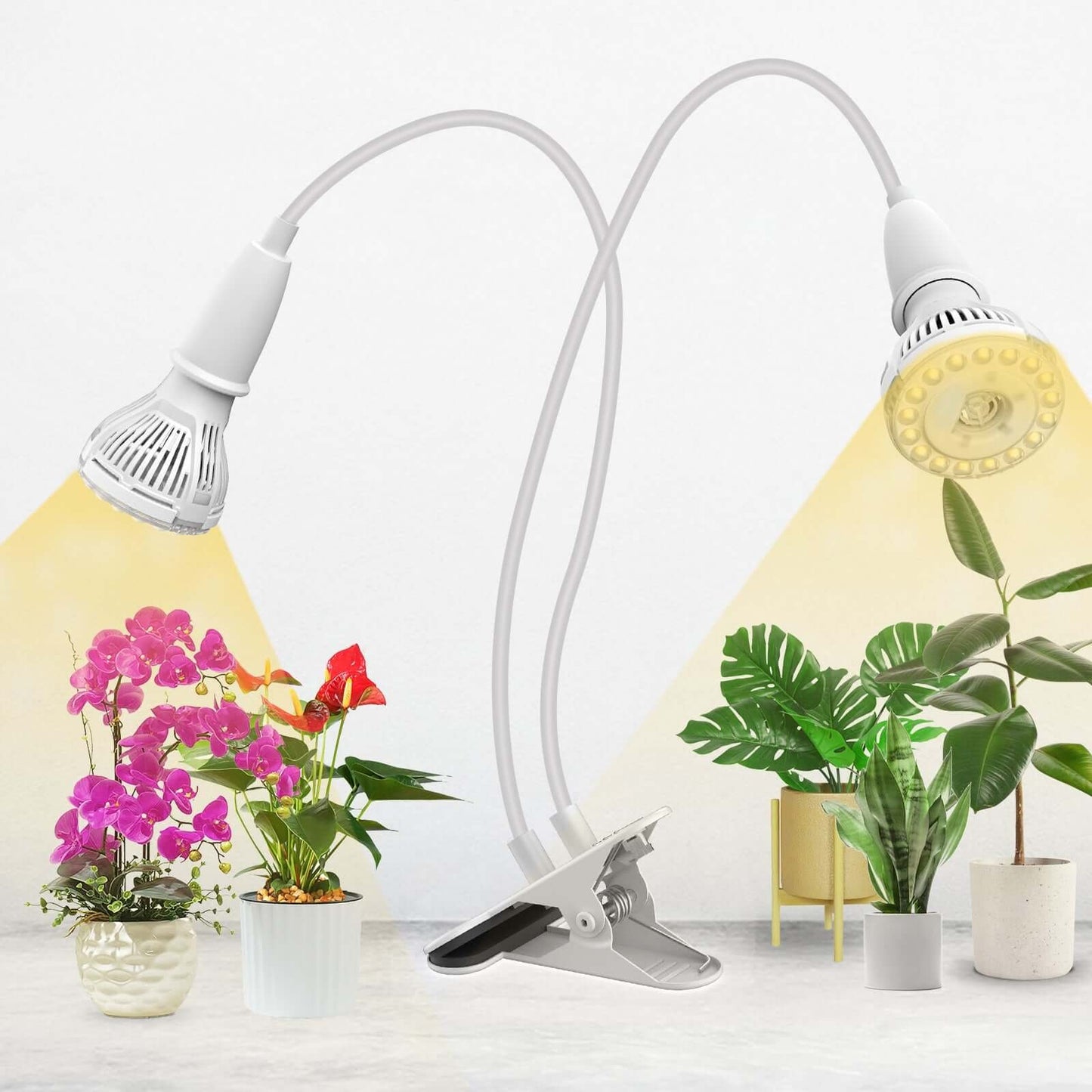 LED Grow Light, 20W Adjustable 2-Head, Clip-on Full Spectrum Plant