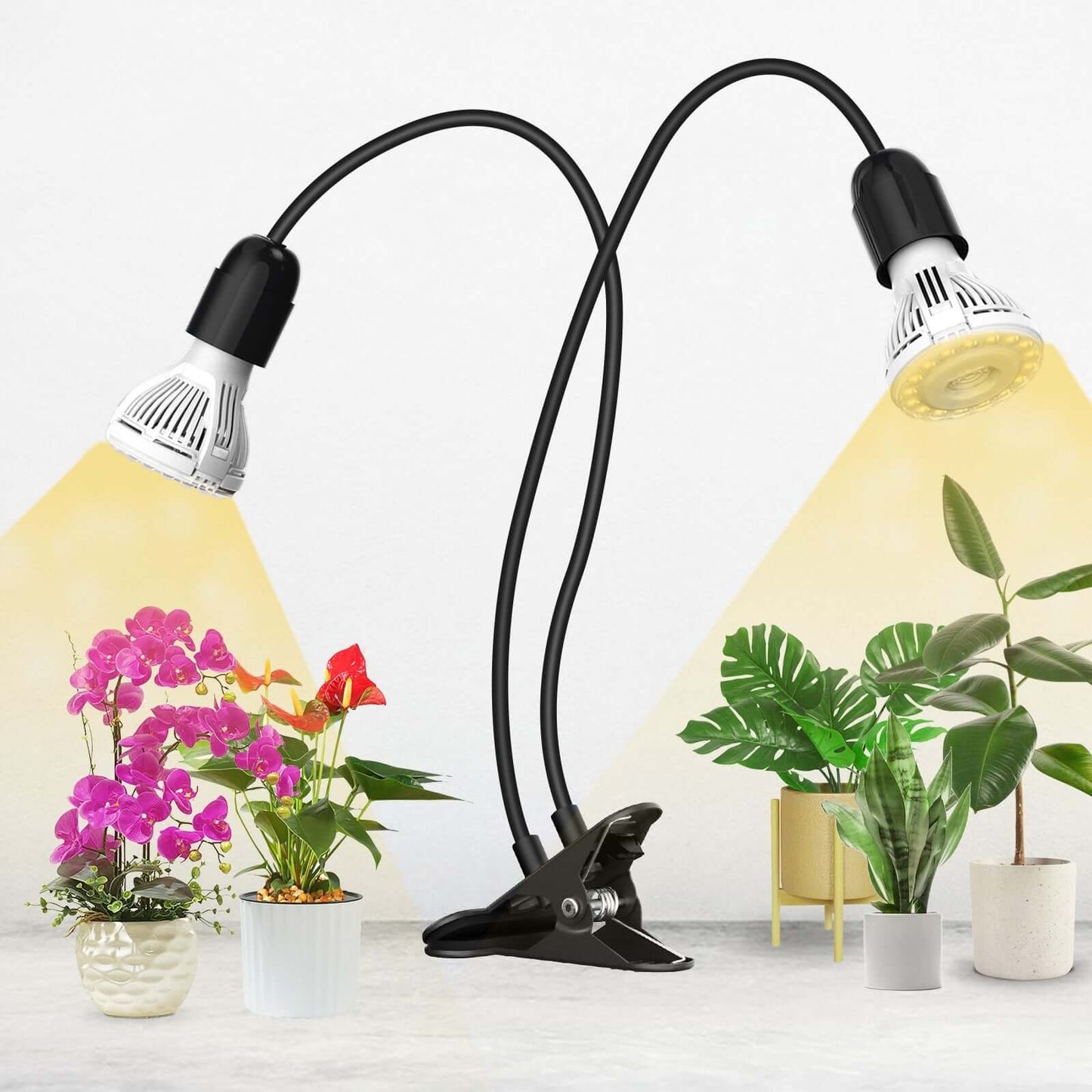 LED Grow Light, 20W Adjustable 2-Head, Clip-on Full Spectrum Plant