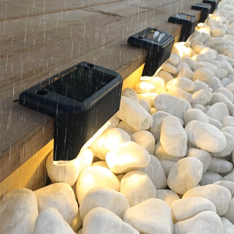 Solar Stair Light, IP65 Dusk-to-Dawn Mount Outdoor Path Deck