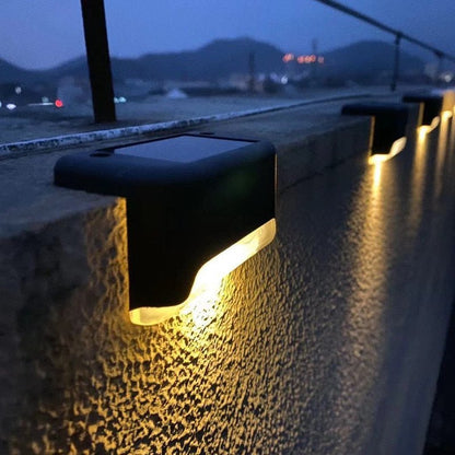 Solar Stair Light, IP65 Dusk-to-Dawn Mount Outdoor Path Deck