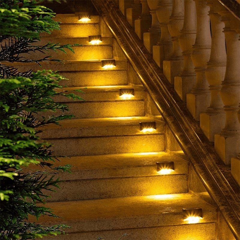 Solar Stair Light, IP65 Dusk-to-Dawn Mount Outdoor Path Deck