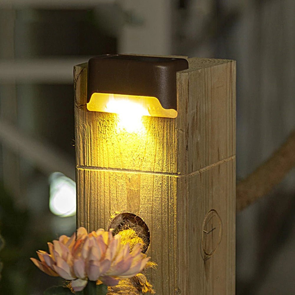 Solar Stair Light, IP65 Dusk-to-Dawn Mount Outdoor Path Deck