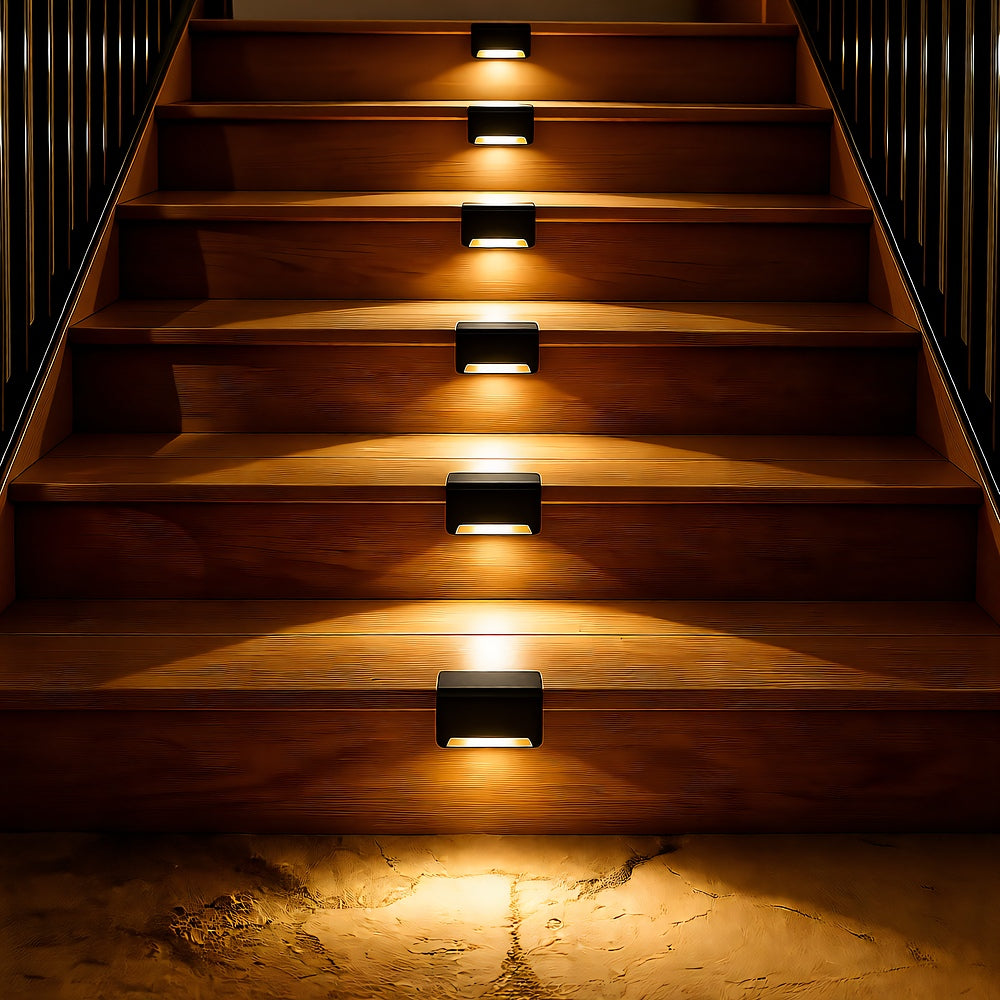 Solar Stair Light, IP65 Dusk-to-Dawn Mount Outdoor Path Deck