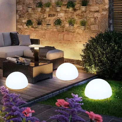 Solar Dome Light 16-Color Dimmable IP65 Dusk-to-Dawn Outdoor Patio Garden
