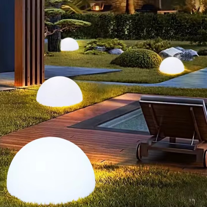 Solar Dome Light 16-Color Dimmable IP65 Dusk-to-Dawn Outdoor Patio Garden
