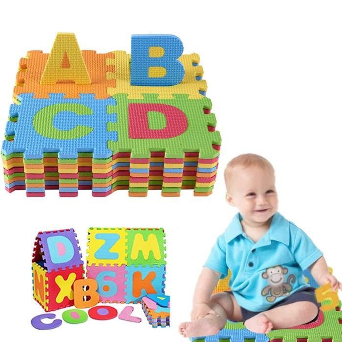 Baby Play Mat, Alphabet Numbers, 36-Piece, Foam, Infant Toddler