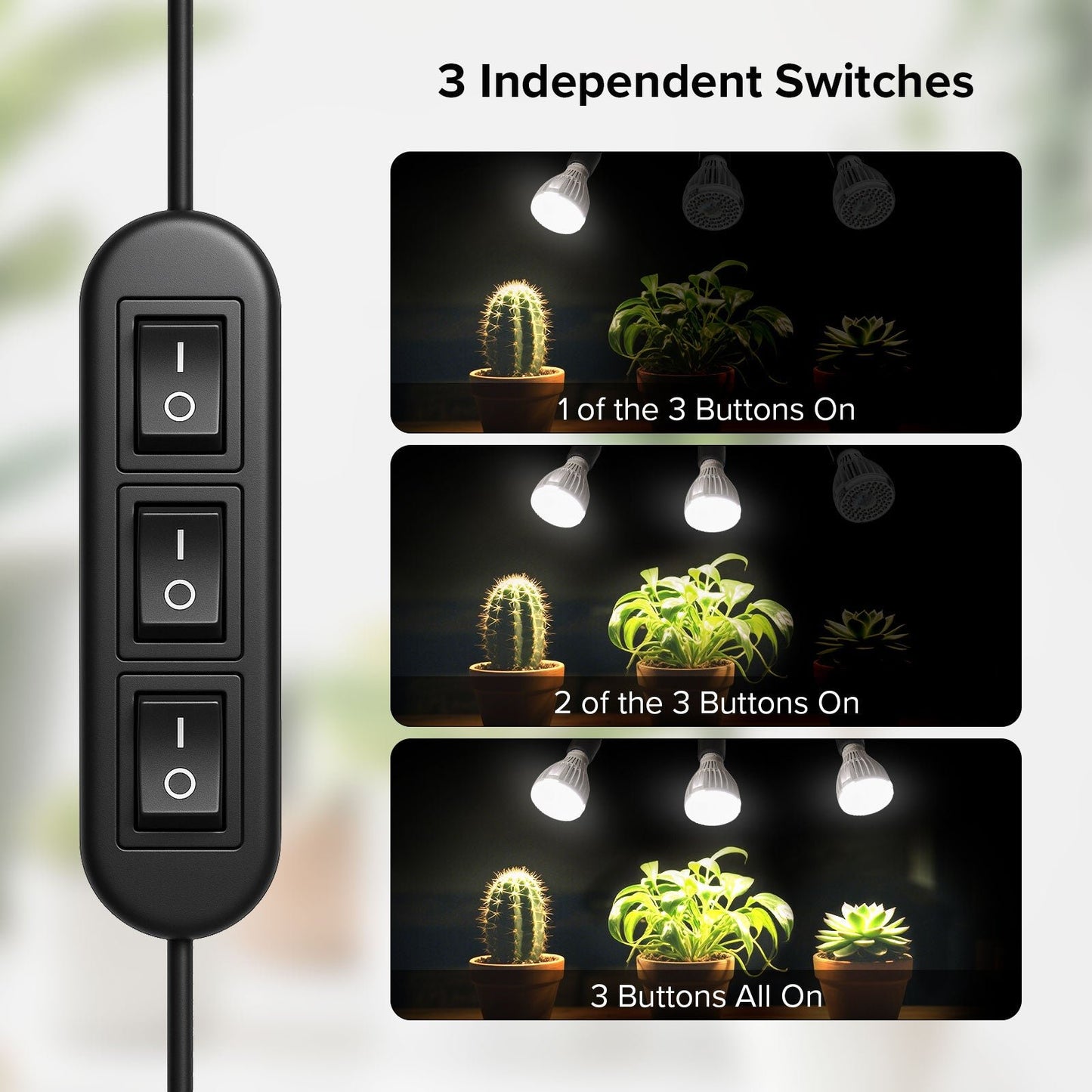 Multi-head Grow Light 90W Adjustable Tripod Stand Full Spectrum