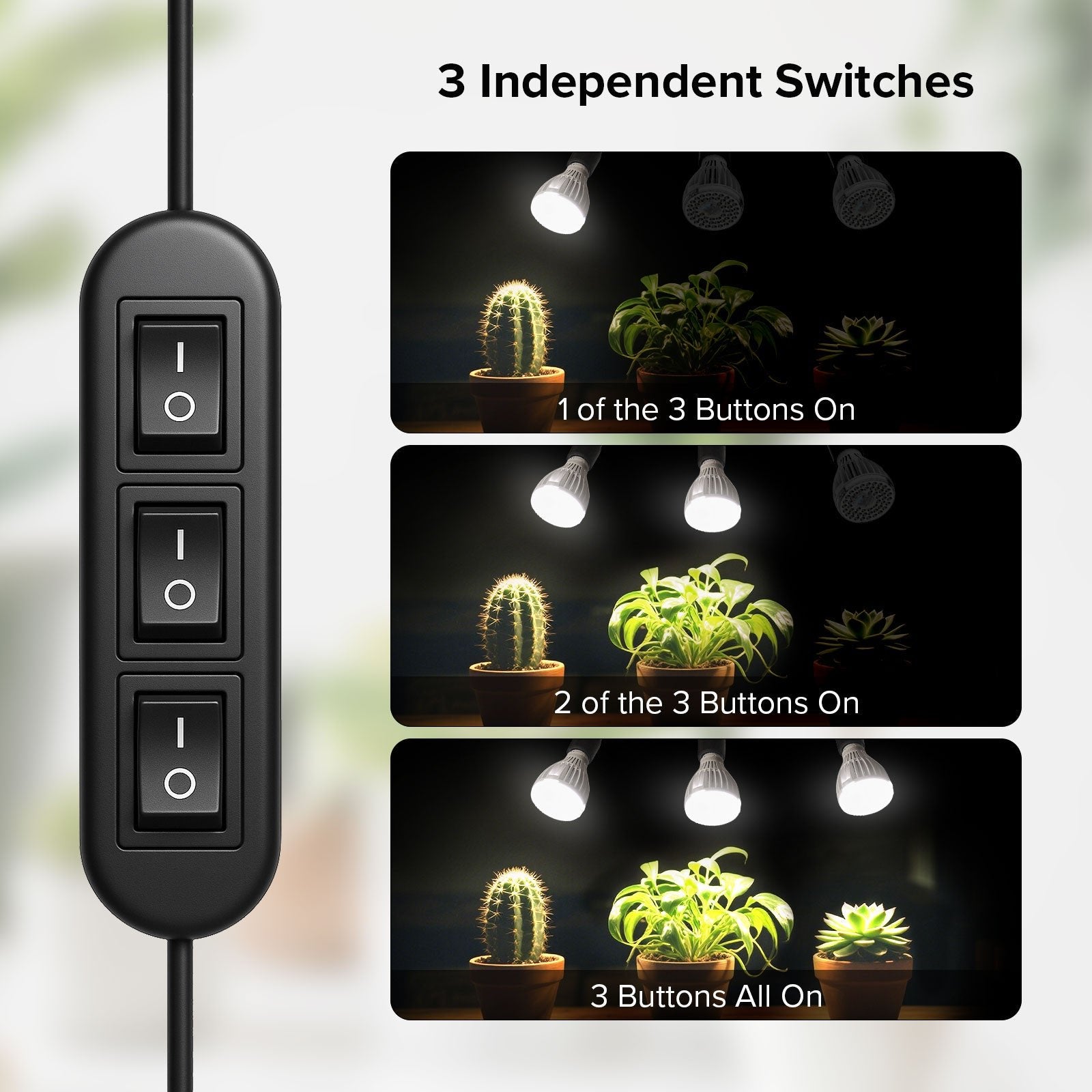 Multi-head Grow Light 90W Adjustable Tripod Stand Full Spectrum