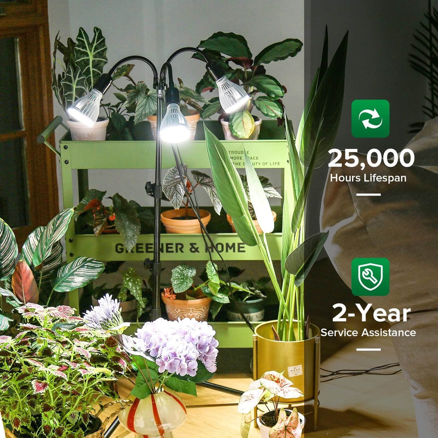 Multi-head Grow Light 90W Adjustable Tripod Stand Full Spectrum