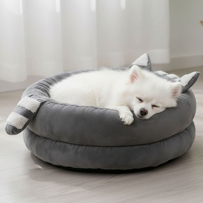 Rocco Round Plush Pet Bed, Orthopedic, Washable, Cat Dog