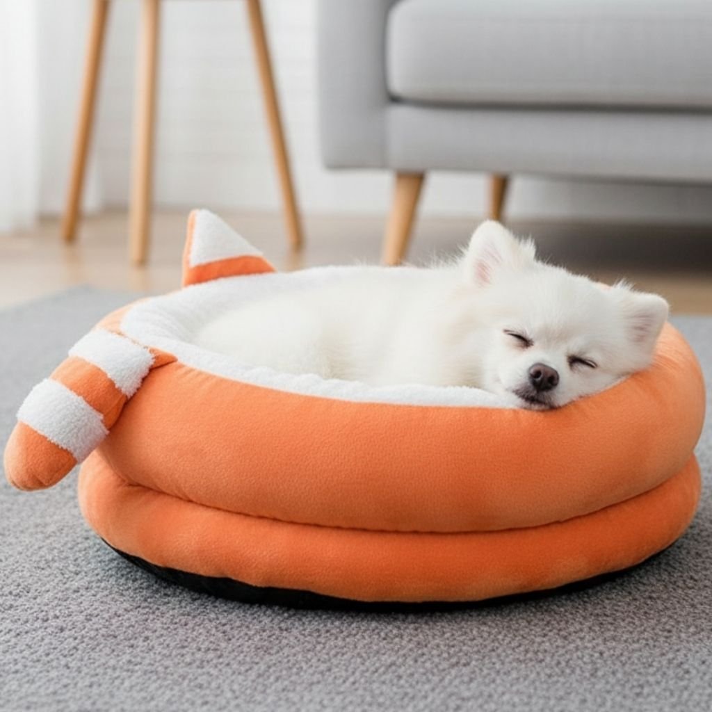 Rocco Round Plush Pet Bed, Orthopedic, Washable, Cat Dog