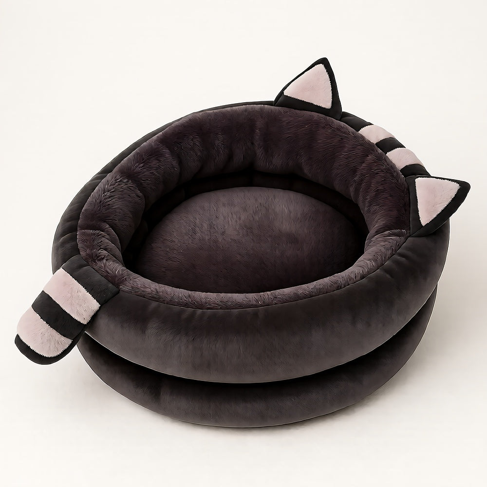 Rocco Round Plush Pet Bed, Orthopedic, Washable, Cat Dog