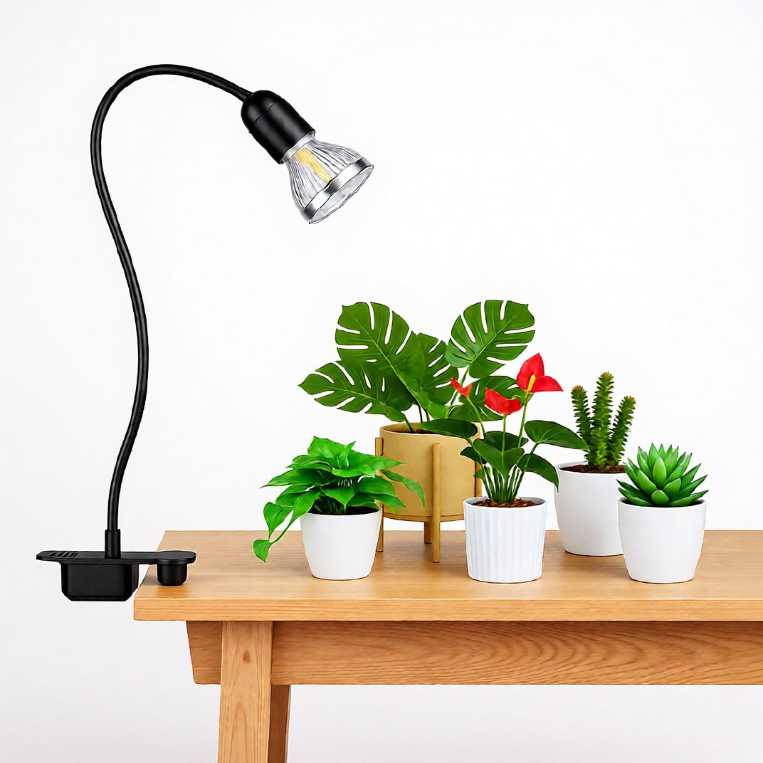LED Grow Light, 10W Adjustable 1-Head, Clip-on, Timer