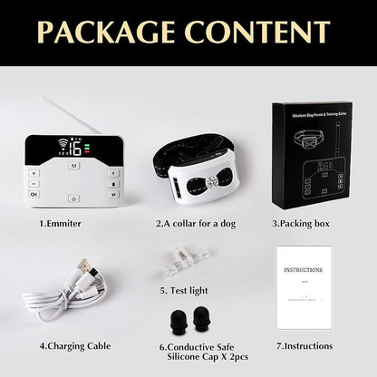 Training Collar & Wireless Fence, 2-in-1, IP65, 300m Dog Training