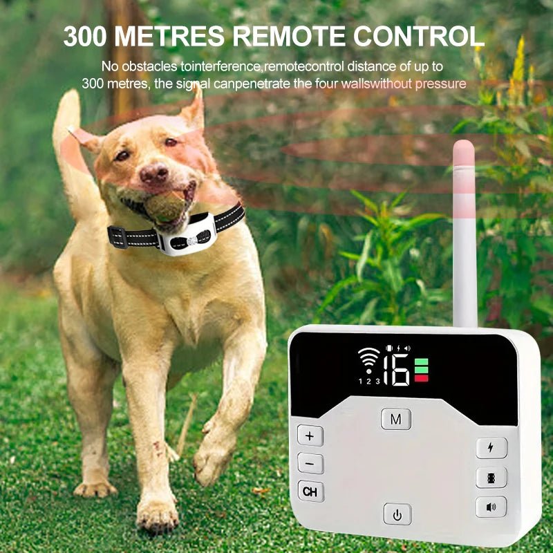Training Collar & Wireless Fence, 2-in-1, IP65, 300m Dog Training