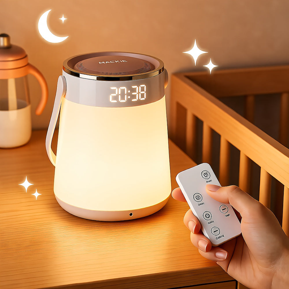 Baby LED Nightlight, Remote, Alarm, Temp, Rechargeable, For Nursery