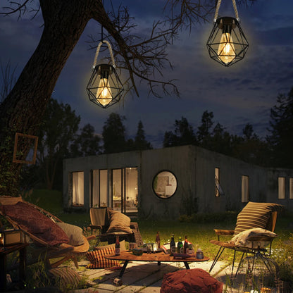 Solar Geometric Lantern 6 inch Outdoor Garden Light