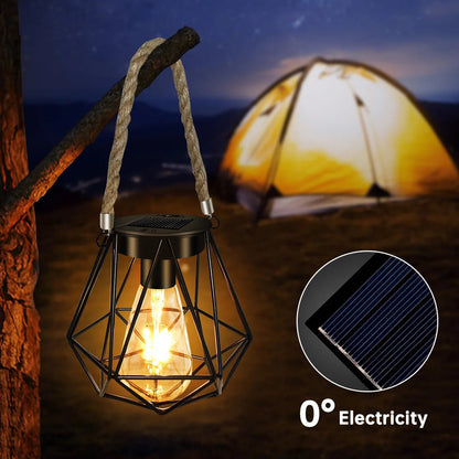 Solar Geometric Lantern 6 inch Outdoor Garden Light