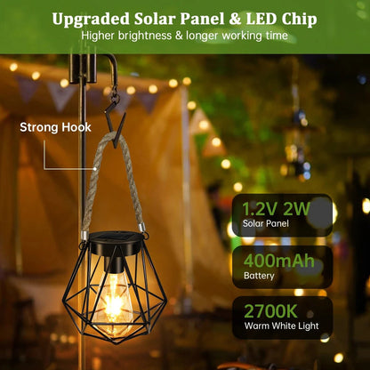 Solar Geometric Lantern 6 inch Outdoor Garden Light