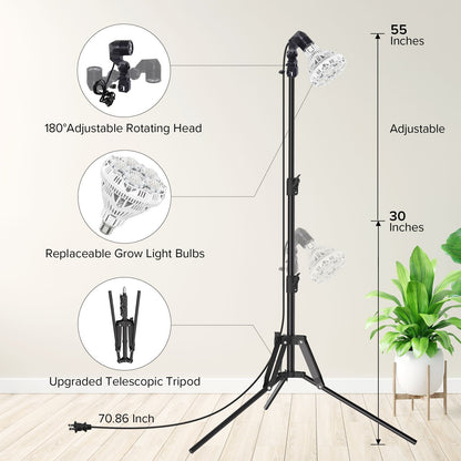 BR30 Grow Light, 30W, Tripod Stand, Plant Light