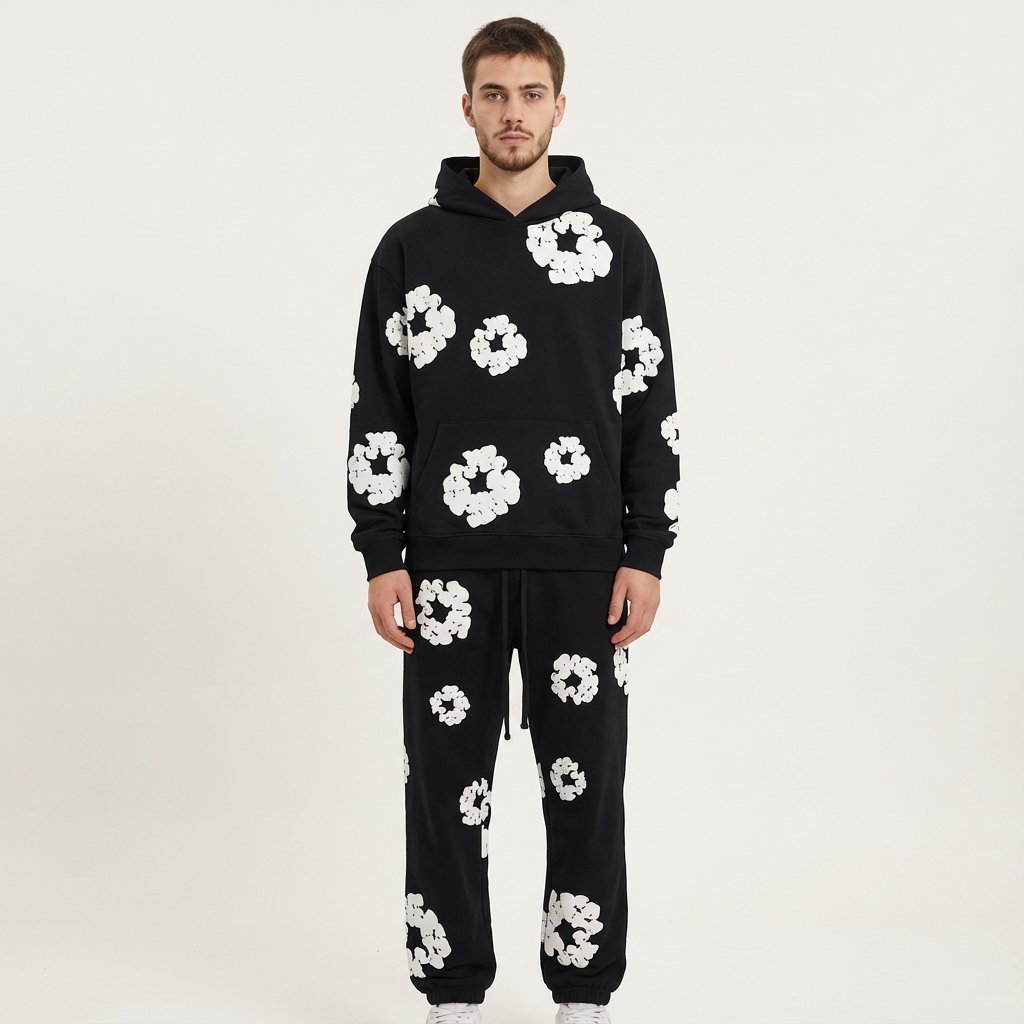Men's Floral Sweatshirt, Hooded, Casual, Spring