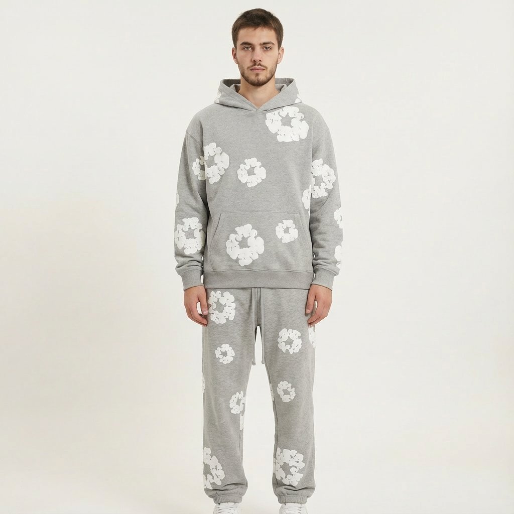 Men's Floral Sweatshirt, Hooded, Casual, Spring