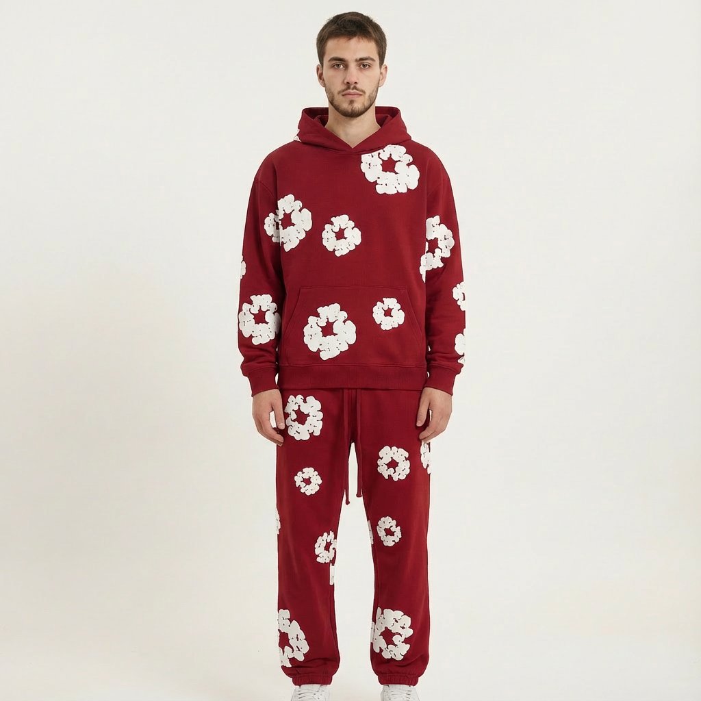 Men's Floral Sweatshirt, Hooded, Casual, Spring
