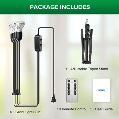 Grow Light, 40W, Remote Control, Adjustable, Tripod Stand Plant Light