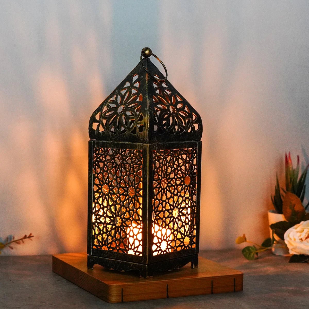 Japanese Cage Lantern, Iron, for Candle, Indoor Outdoor