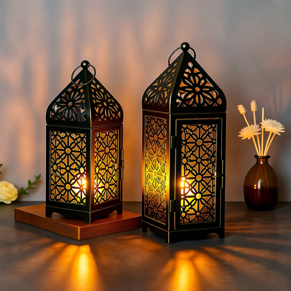 Japanese Cage Lantern, Iron, for Candle, Indoor Outdoor