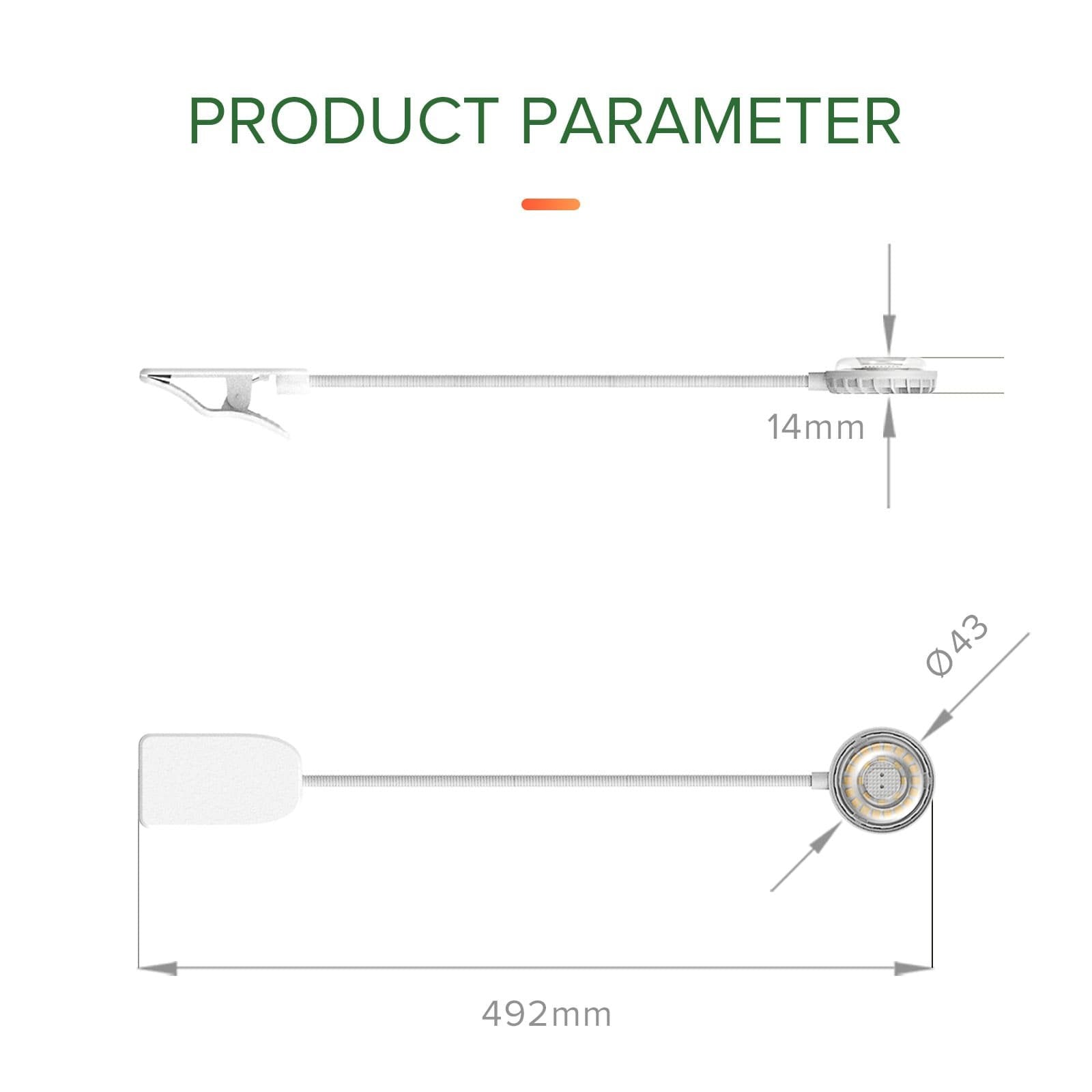 5W Pot Clip LED Grow Light, 4000K, E26, Indoor Plant