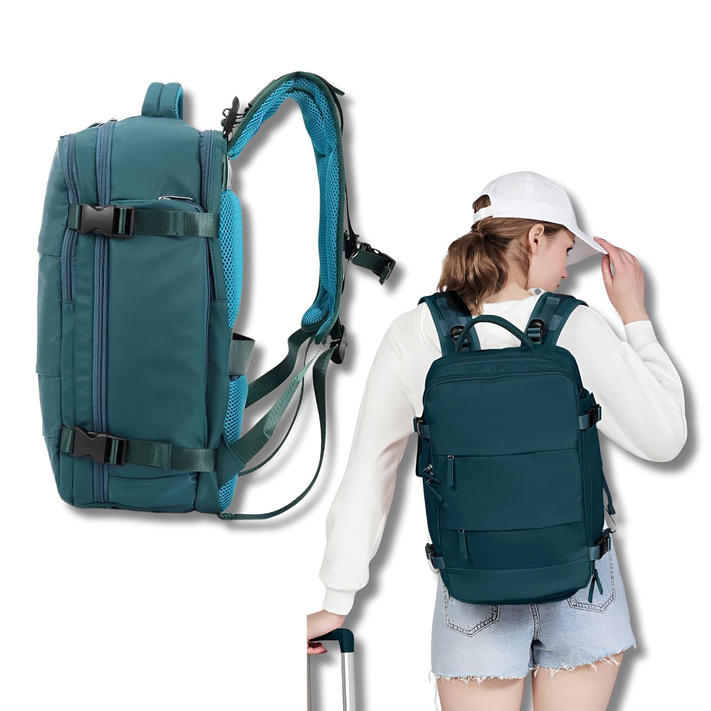 Travel Bag, USB Port, Compartments, For Travel