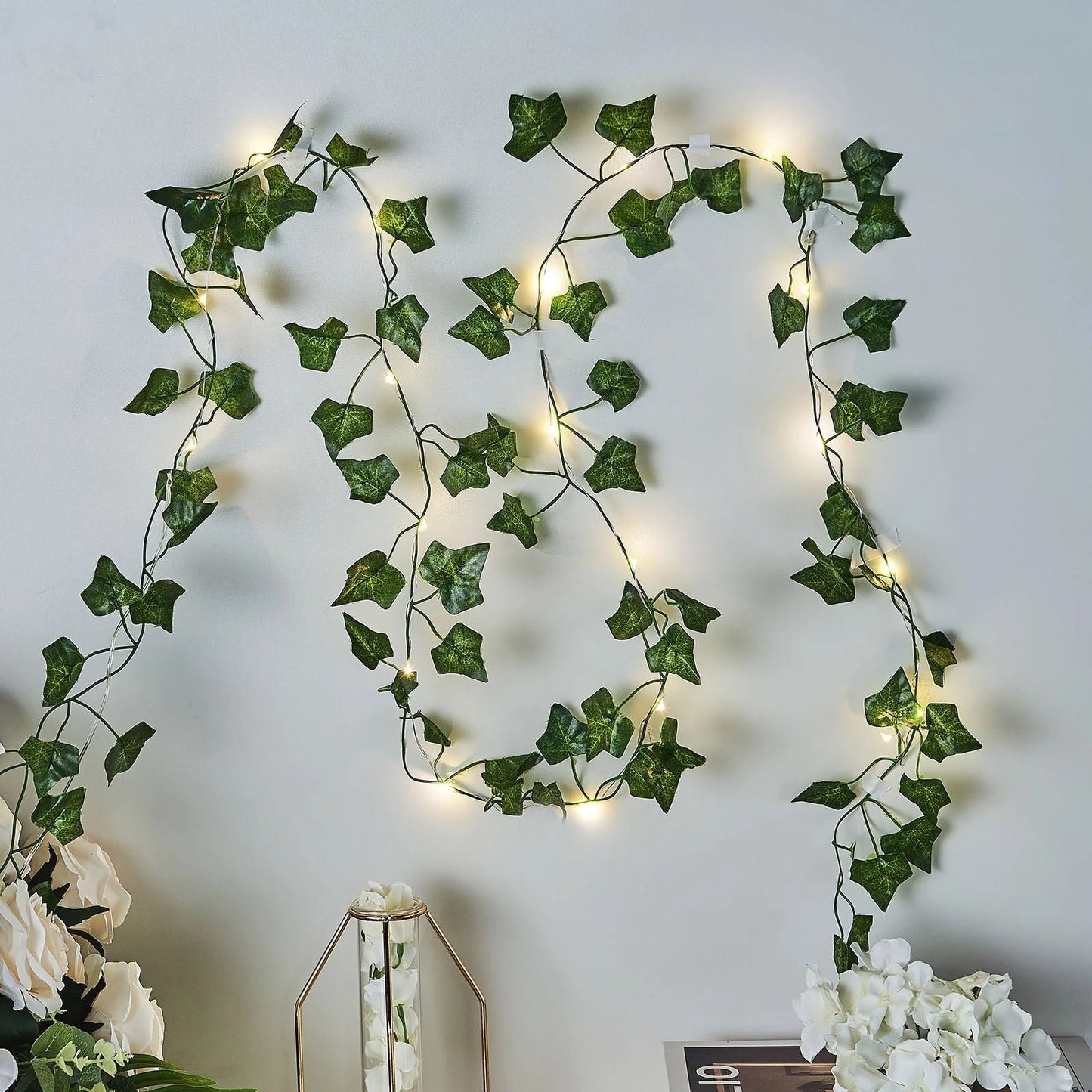 Solar Ivy String Lights LED IP65 Outdoor Dusk-to-Dawn Decor