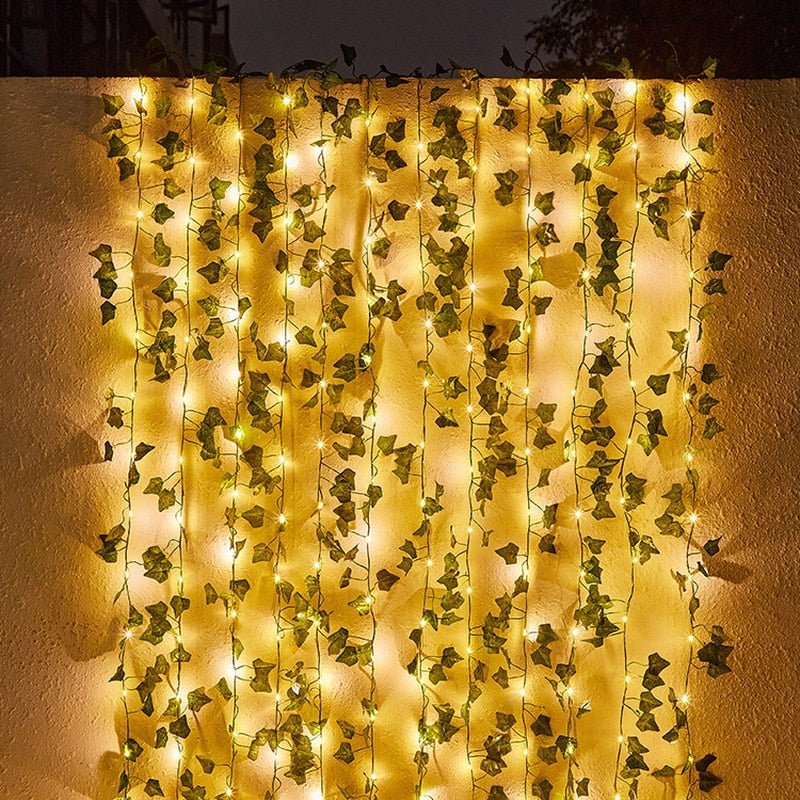 Solar Ivy String Lights LED IP65 Outdoor Dusk-to-Dawn Decor