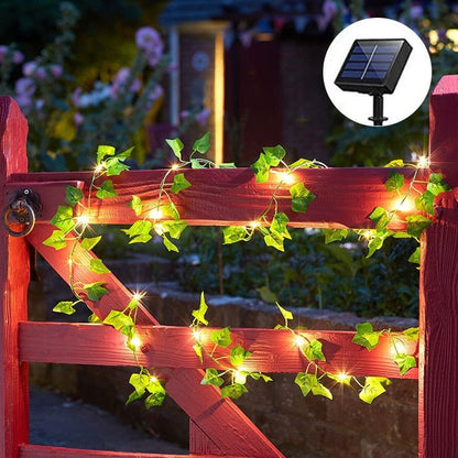 Solar Ivy String Lights LED IP65 Outdoor Dusk-to-Dawn Decor