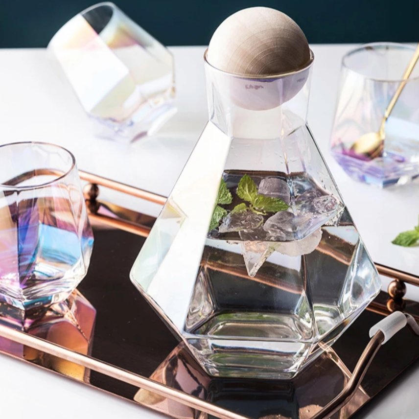 Diamond Drinkware 5-Piece Set Glass Beverage