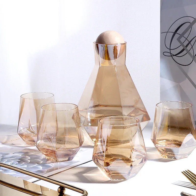 Diamond Drinkware 5-Piece Set Glass Beverage